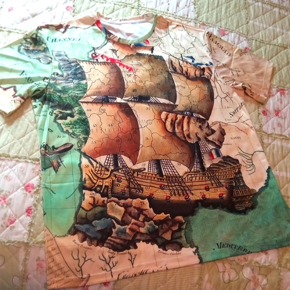Men's 2XL Vintage Ship Shirt - Picture 2 of 6